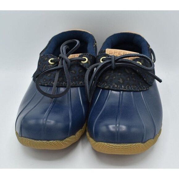 Sperry Womens Size 7 Saltwater 1 Eye Cheetah Navy Slip on Duck Boots Shoes - Picture 7 of 12